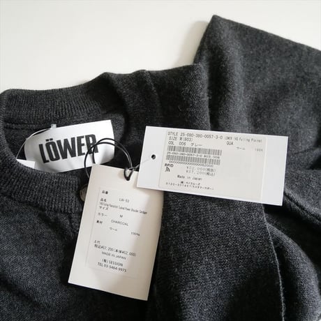 2025AW 未使用 LOWER / 14G Fulling Plainstitch Tucked Pow：カーディガン / 2603-0380