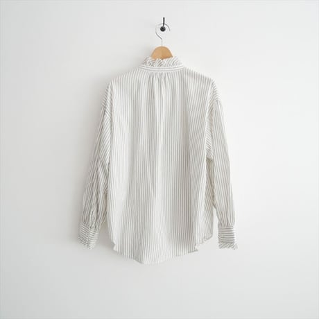 Cloth&Cross ストライプフリルフリンジブラウス 2605-0740