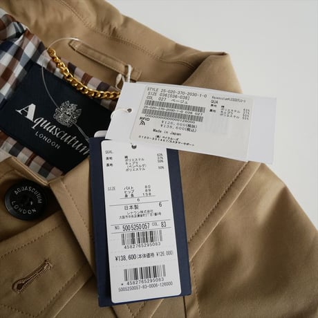 2025 未使用 JOURNAL STANDARD L'ESSAGE別注 Aquascutum ステンカラーコート 25020370203010 2610-0873