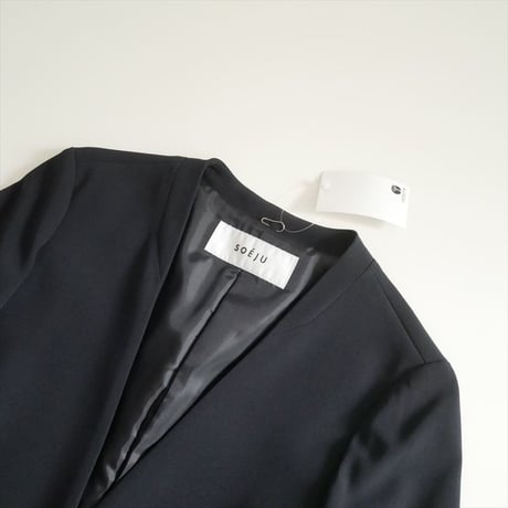 継続販売品 SOEJU ロングノーカラージャケット S-00-JK-014 2605-0188