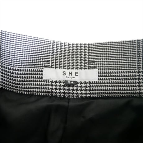 2025AW SHE Tokyo / Fred Glen Check White/Black / S-SK-530 2603-0039