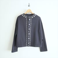 45R  ビーズ刺繍度詰ニットソーのカーディガン / 70380091 / 2406-0346