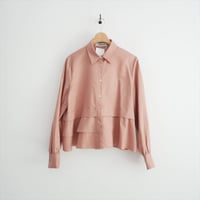 継続販売品 CABaN TOMORROWLAND タイプライターダブルクロス アシンメトリックフリルロングスリーブシャツ 39014401002 2605-0918