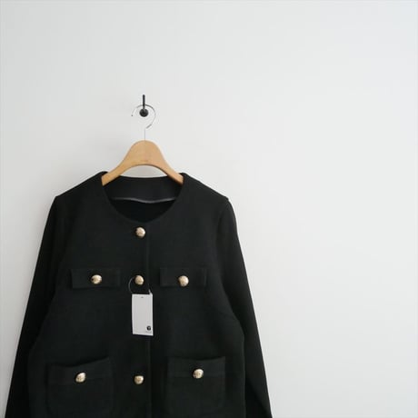MARONENONFEE ゴールドボタンポケットカーディガン 2608-0532