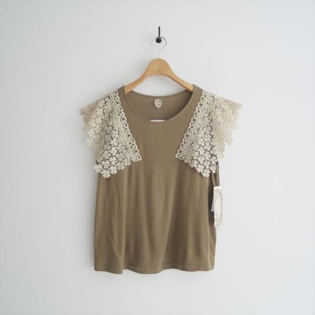 継続販売品 / 未使用 / REI THE LACES CHAMBER レイ ザ レース チェンバー / Cベルギーリネン lacyTシャツ 3 / 9067 / 2506-0937