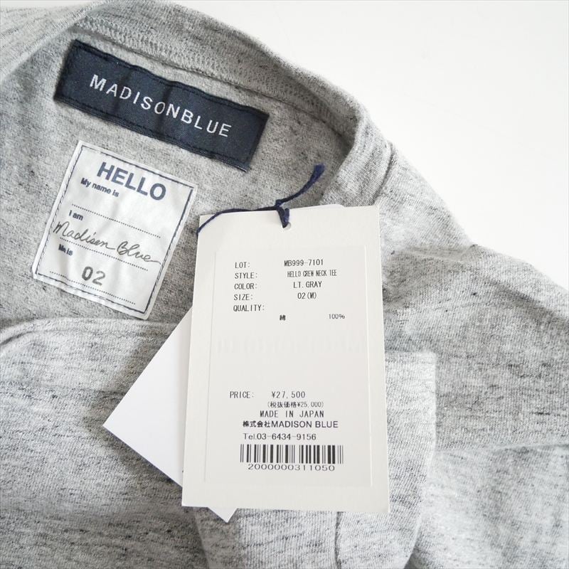 継続販売品 未使用 MADISONBLUE HELLO CREW NECK TEE MB999
