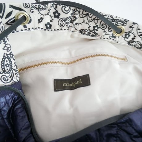 manipuri キルティングトートバッグL カレイドバンダナ 2609-0288