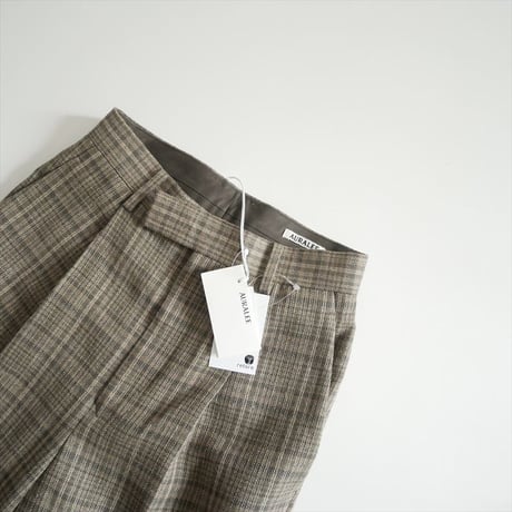 2026 未使用品 AURALEE SILK LINEN NEP CHECK ONE-TUCK SLACKS A26SP04SN 2608-0494