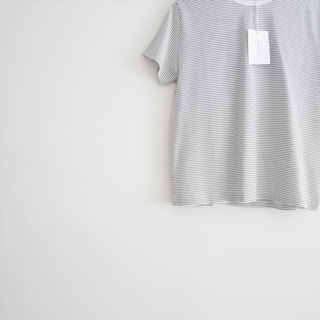 2026SS今季 未使用 handvaerk 60/2 クルーネック半袖Tシャツ STRIPE 2607-0437