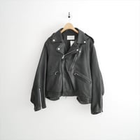 2025・人気完売品 beautiful people double-end shrink leather racingjacket 1525402006 2605-0737