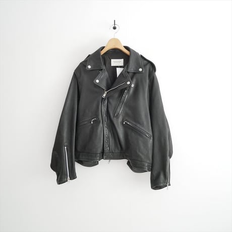 2025・人気完売品 beautiful people double-end shrink leather racingjacket 1525402006 2605-0737
