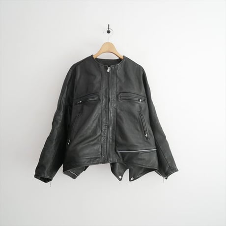 2025・人気完売品 beautiful people double-end shrink leather racingjacket 1525402006 2605-0737