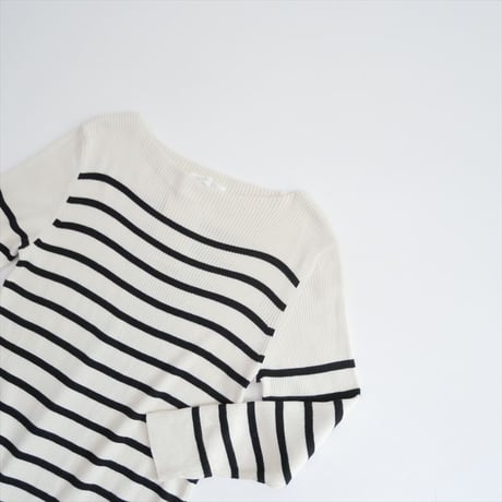 GALERIE VIE ギザコットンリブ ボートネックプルオーバー 23024102102 2607-0132