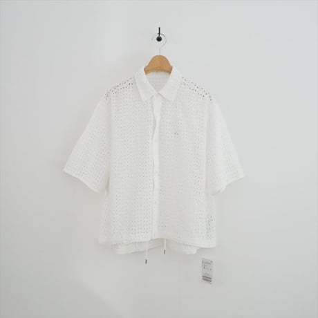 2026SS 未使用 SPICK&SPAN カットワークエンブロイダリーハーフスリーブシャツ 26050200305020 2608-1265