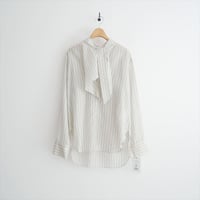 2025 未使用 YLEVE アセテートキュプラ ボウタイシャツ 168-5150038 2607-0303