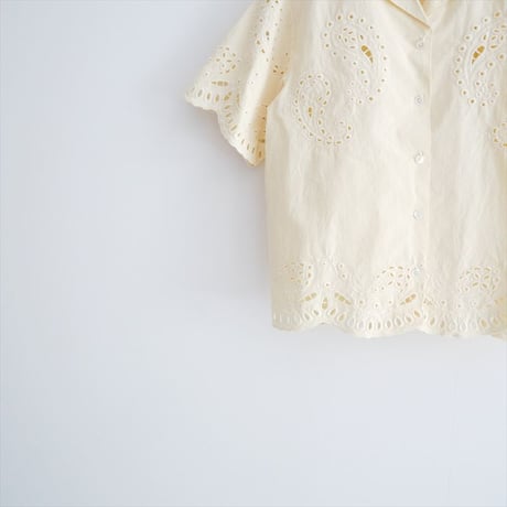 THE SHINZONE PAISLEY OPEN COLLAR SHIRT 24MMSBL04 2607-1207