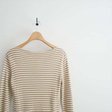 継続販売品 GALERIE VIE ギザコットンリブ ボートネックプルオーバー 23026102106 2608-1174