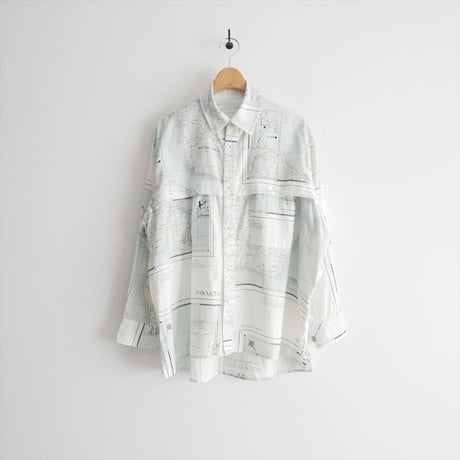 ASEEDONCLOUD Hiraeth map print shirt 222601 2606-2108