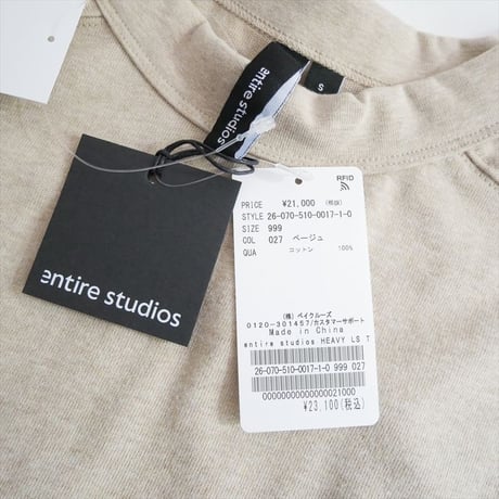 2026・人気完売品 未使用 DEUXIEME CLASSE購入品 ENTIRE STUDIOS HEAVY LONGSLEEVE TEE 26070510001710 2609-0143