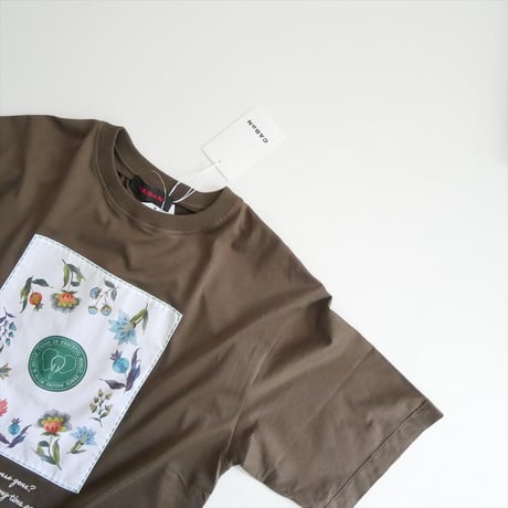 継続販売品 未使用 CABaN TOMORROWLAND スビンコットン フラワーサークルプリントＴシャツ 59034103011 2608-0808