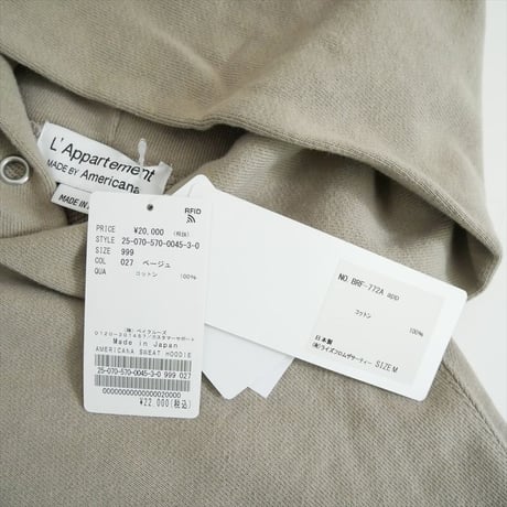 2025AW・人気完売品 L'Appartement別注 AMERICANA SWEAT HOODIE 25070570004530 2606-1056