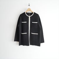 2025AW 未使用 23区 【洗える】ミニブークレニット バイカラー ジャケット KRWOGA0360 2610-0606