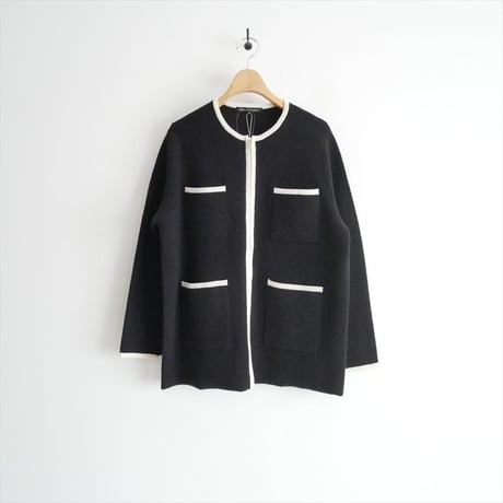 2025AW 未使用 23区 【洗える】ミニブークレニット バイカラー ジャケット KRWOGA0360 2610-0606