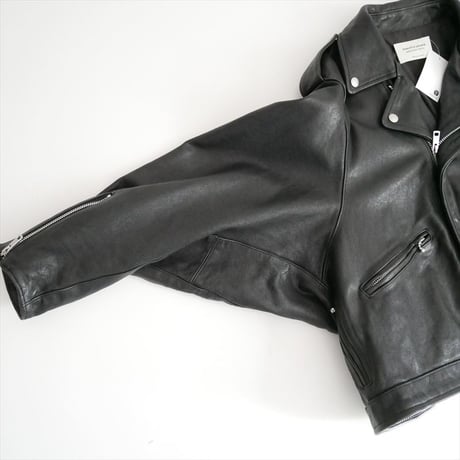 2025・人気完売品 beautiful people double-end shrink leather racingjacket 1525402006 2605-0737