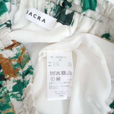 2025SS SACRA BLURRED FLORA PANTS 125120112 2607-0249