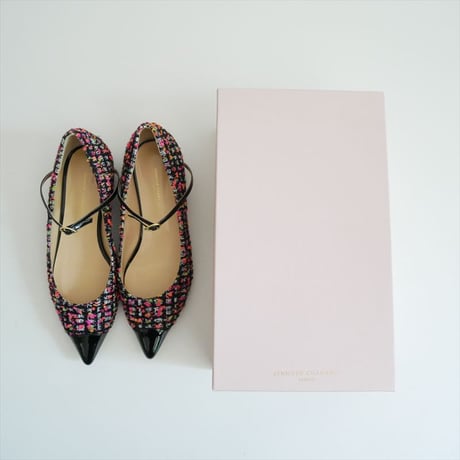 Drawer別注 JENNIFER CHAMANDI TWEED MULTI ツイードストラップシューズ 2608-2129