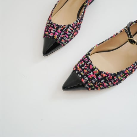 Drawer別注 JENNIFER CHAMANDI TWEED MULTI ツイードストラップシューズ 2608-2129