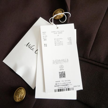 2026・人気完売色 未使用 MilaOwen 金釦ダブルブレストロングブレザー 09WFJ261904 2607-1406