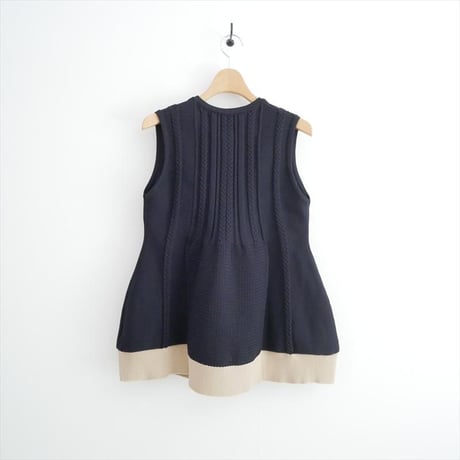 2025AW 未使用 UNITED ARROWS ケーブル ペプラム ノースリーブ ニット ベスト 15186360005 2607-2157
