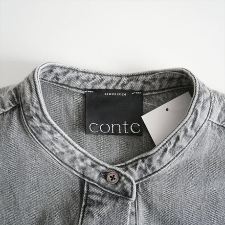 2026SS今季 未使用 conte デニム スキッパーシャツ 85111000016 2607-0061