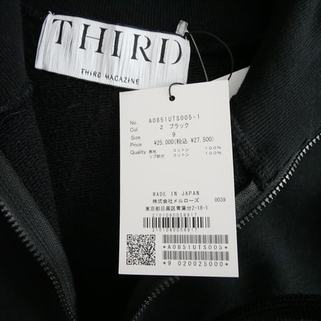 2025 未使用 THIRD MAGAZINE ハーフジップロゴスウェット A0851UTS005-1 2605-0847