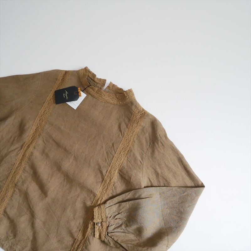 継続販売品 未使用 Antiquites noir Linen Lace Blouse 800