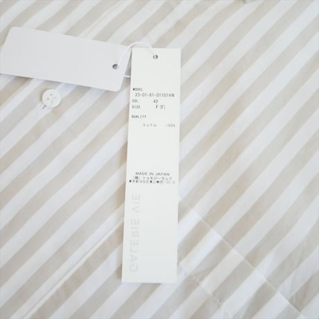 継続販売品 未使用 GALERIE VIE コットンタイプライター ワイドバランスシャツ 23016101101 2608-1158