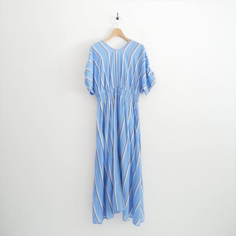 2025SS・人気完売品 ne Quittez pas / Cotton Voile Stripe Waist Gather Dress / 010451GR2 2601-1080
