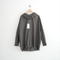 2025AW 未使用 TOUJOURS cotton silk faille cloth ruffle collar baggy shirt MM43VS02 2608-0292