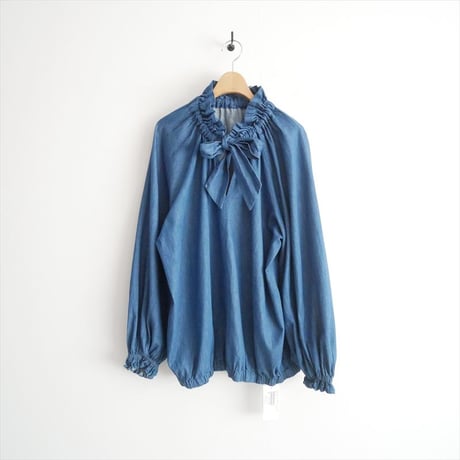 2025 / 未使用 / L'ESSAGE JOURNAL STANDARD  5OZ デニム リボンブラウス 25051370060030 / 2605-0182