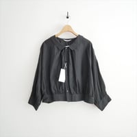 2025AW 未使用 TOUJOURS cotton*silk faille cloth collared bolero blouse MM43VS01 2606-0368