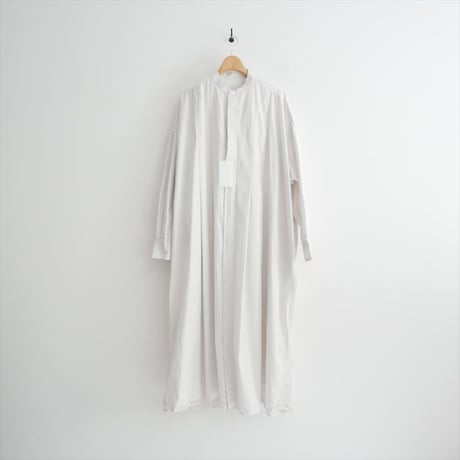 2025AW 未使用 TOUJOURS garment dye organic cotton poplin front wide tuck shirt dress 2605-1355