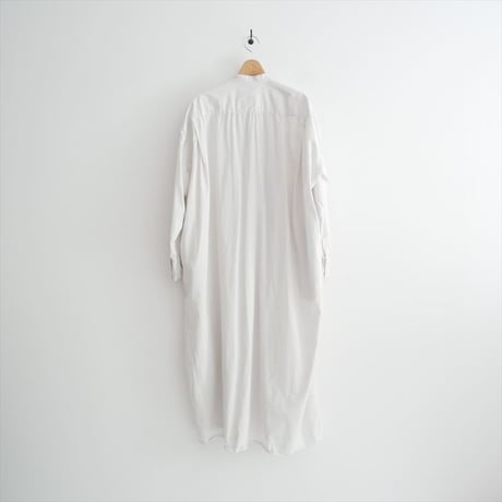 2025AW 未使用 TOUJOURS garment dye organic cotton poplin front wide tuck shirt dress 2605-1355