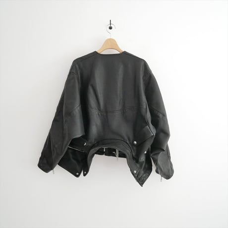 2025・人気完売品 beautiful people double-end shrink leather racingjacket 1525402006 2605-0737