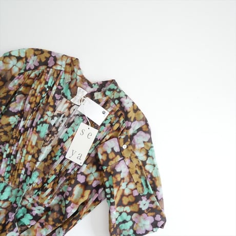 未使用 seya. RAINY FLOWER PRINT カシュクールドレス SG05252S09 2604-1557