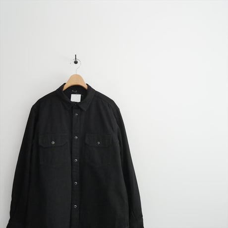 2025 未使用 Sacai ブラック サテン＆デニム シャツ 25-08191 2604-2051