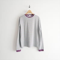 2026 6 ROKU BEAUTY&YOUTH パイル ボーダー ロングスリーブ Tシャツ 86122000015 2607-2165