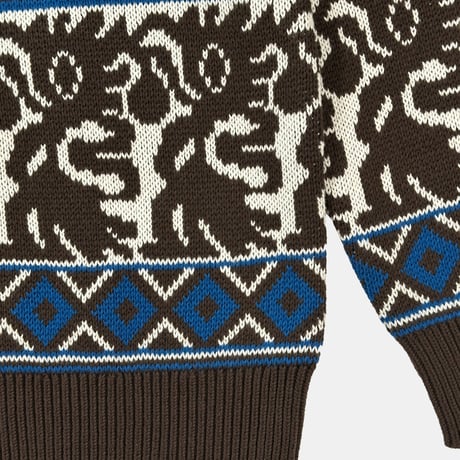 Tribal Hooded Zip Sweater (Brown)