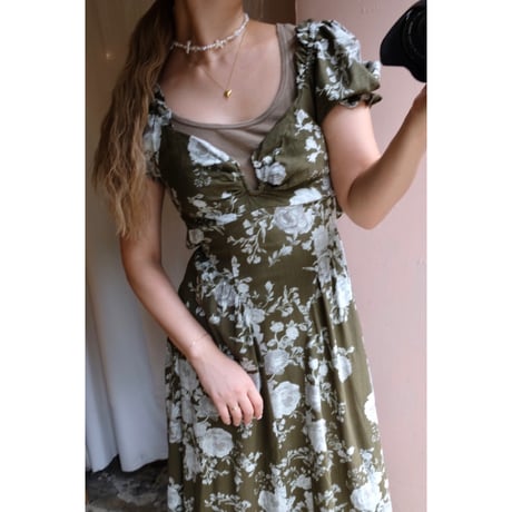 olive flower one-piece