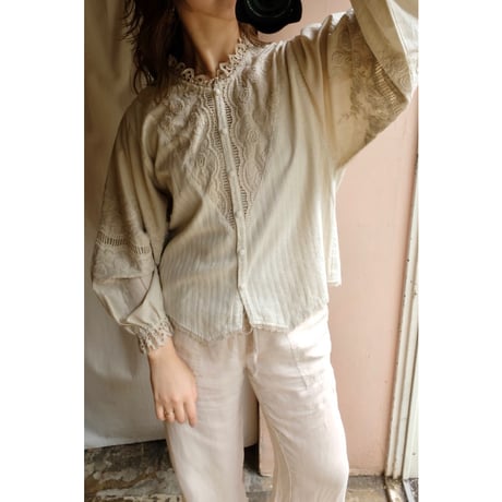 beige rose blouse